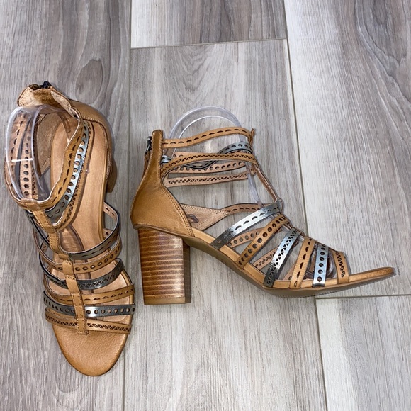 Anthropologie Shoes - Anthropologie Silent D Lirgo leather open toe heel sandals size 38